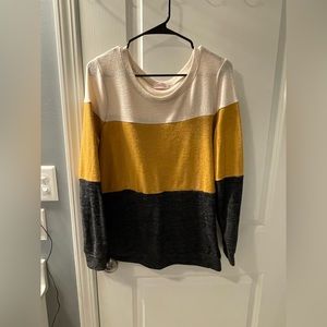 Pink Lily Color Block Sweater